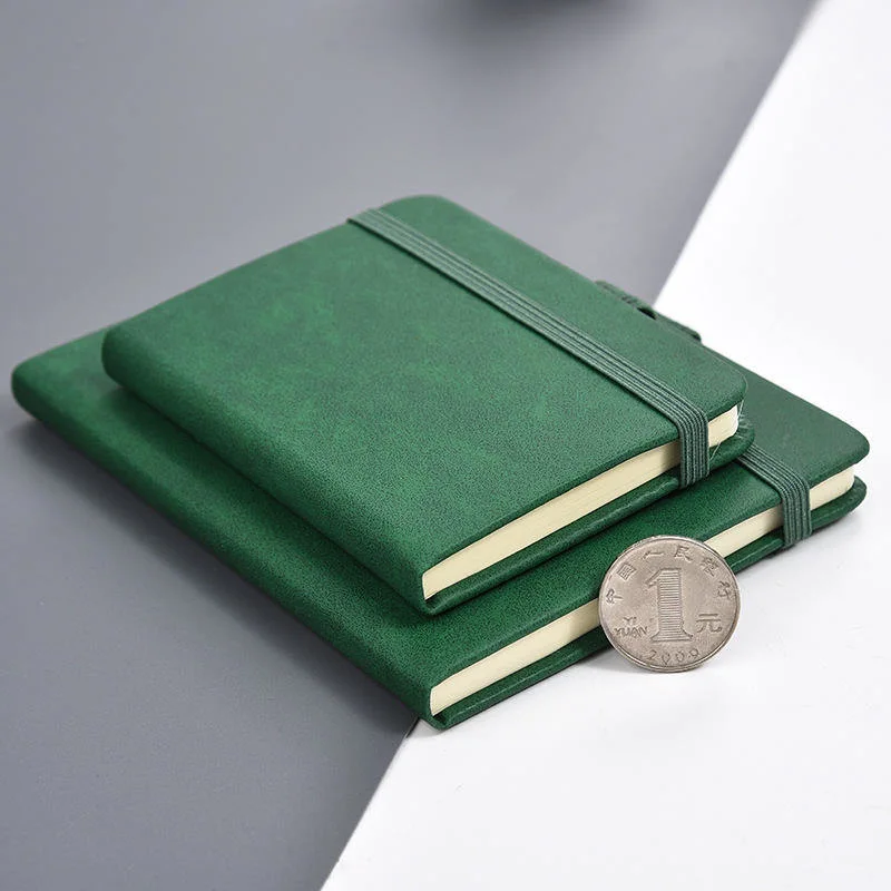 Premium PU Leather Eco-Friendly Paper Printing Glue Bound A6/A7 Hardcover Notebook