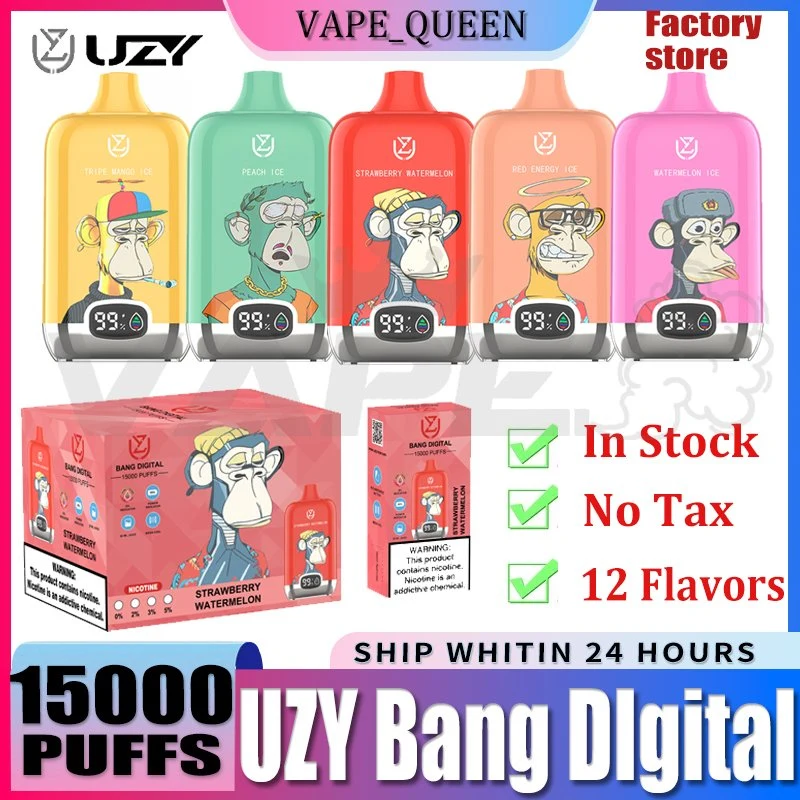 Uzy Bang Digital 15000 Puffs fábrica original 20ml recargable desechable VAPE Puff 15K