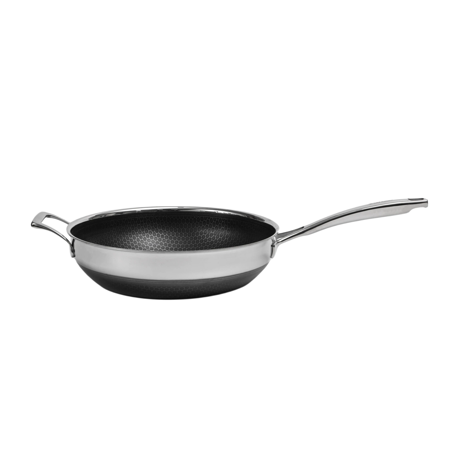 Venta en caliente Acero inoxidable Cookware no-Stick Doble capa de miel Comb Revestimiento 30cm Wok