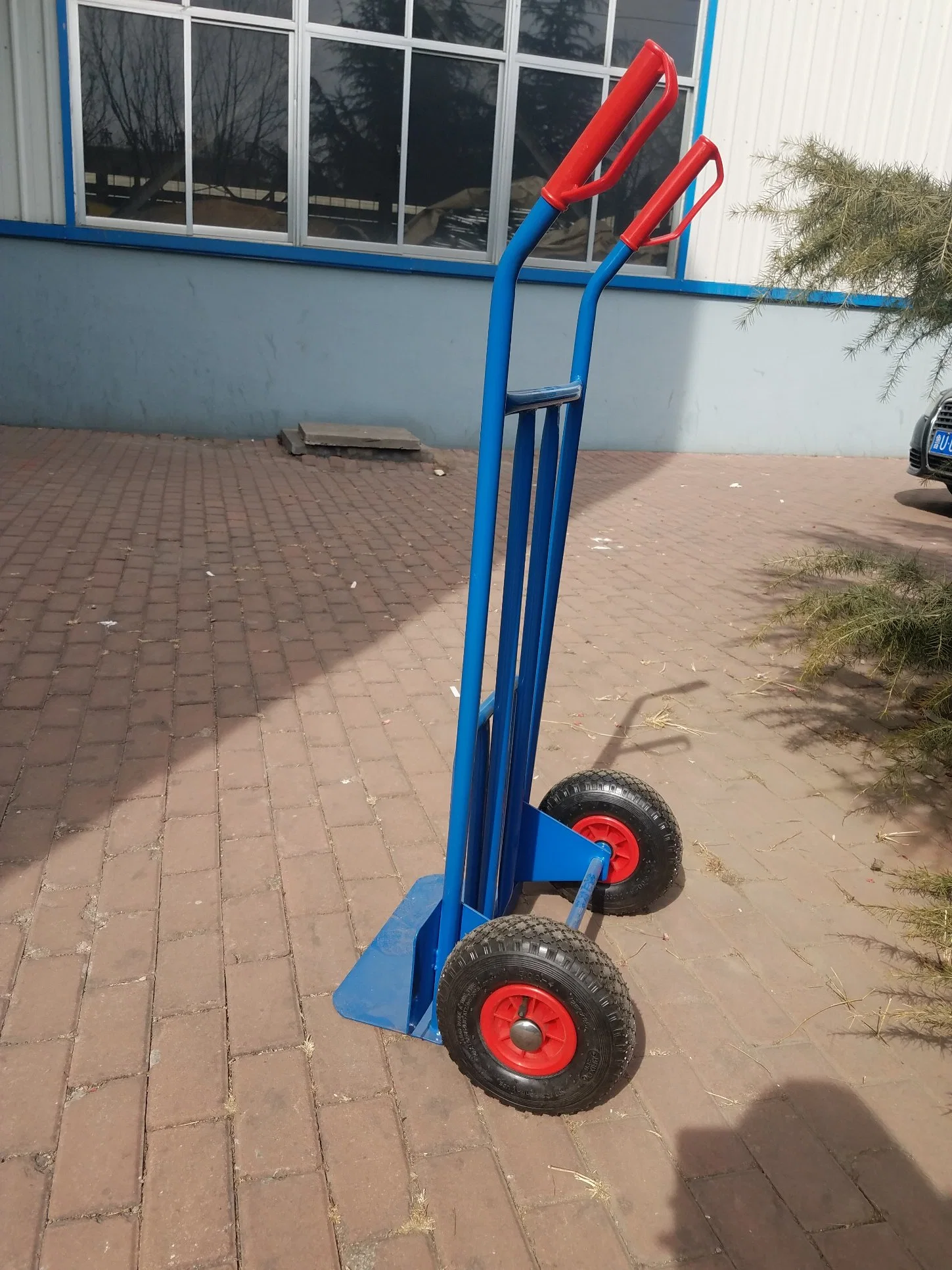 Folding Blue Pneumatic Au Platform Hand Trolley