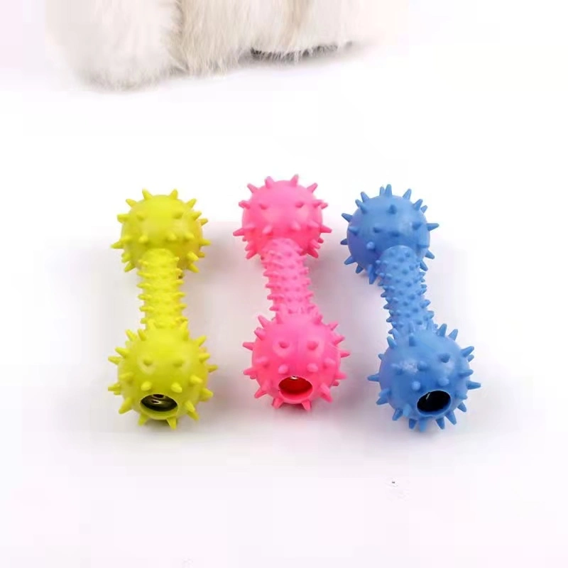 Bite Resistance Candy Color Dog Sex Toy Vocal TPR Dumbbell Toys for Dog