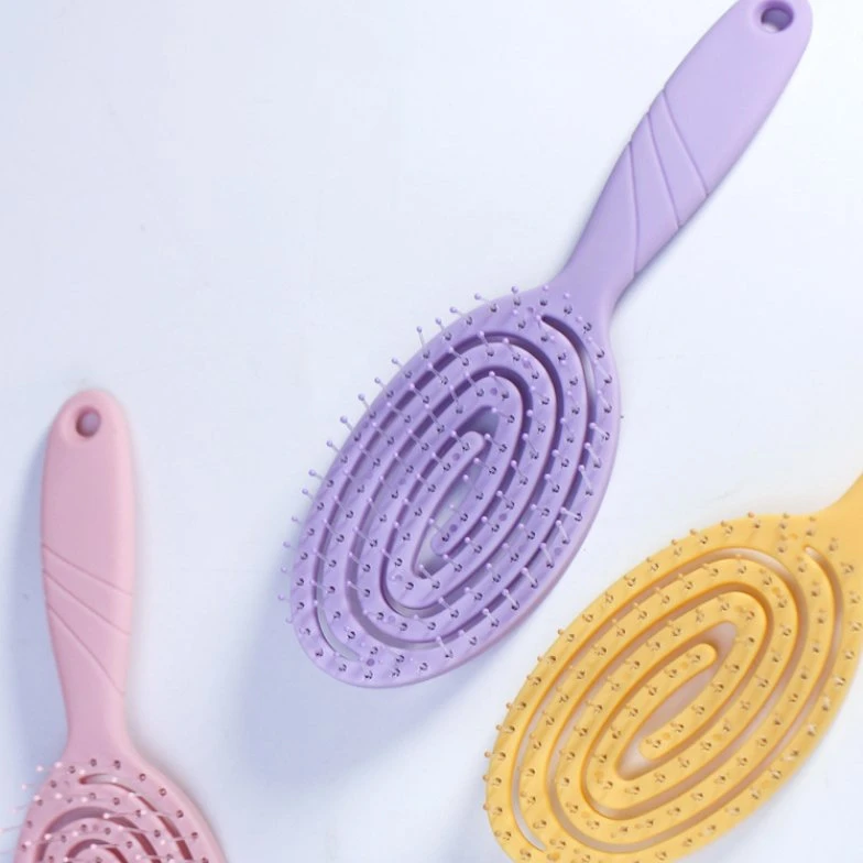 Hair Brush Anti-Static Smooth Hair Styling Combs Leaf Shape Coil Head Massage Comb