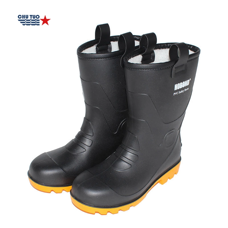 Winter USD Boots Rubber with Steel Toe, Long Size PVC Winter Boots