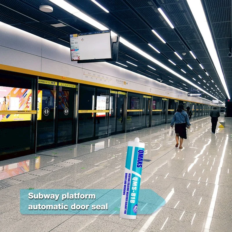 Qms-818 Neutral Silicone Sealant Is Odorless, Weather-Resistant, Waterproof, Non-Corrosive Adhesive Construction Glue for Subway Traffic Safety Doors