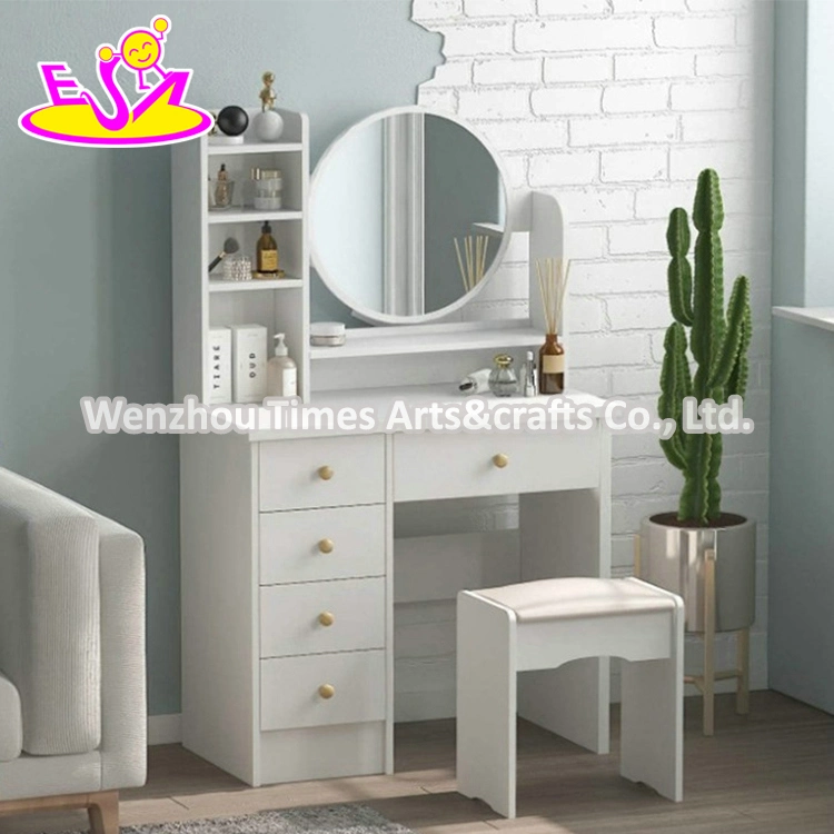 Customize LED Light Wooden Dressing Table with Mirror and Stool W08h168