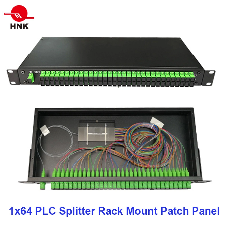 2: 8 Panneau de brassage à répartiteur PLC pour fibre optique monté en rack