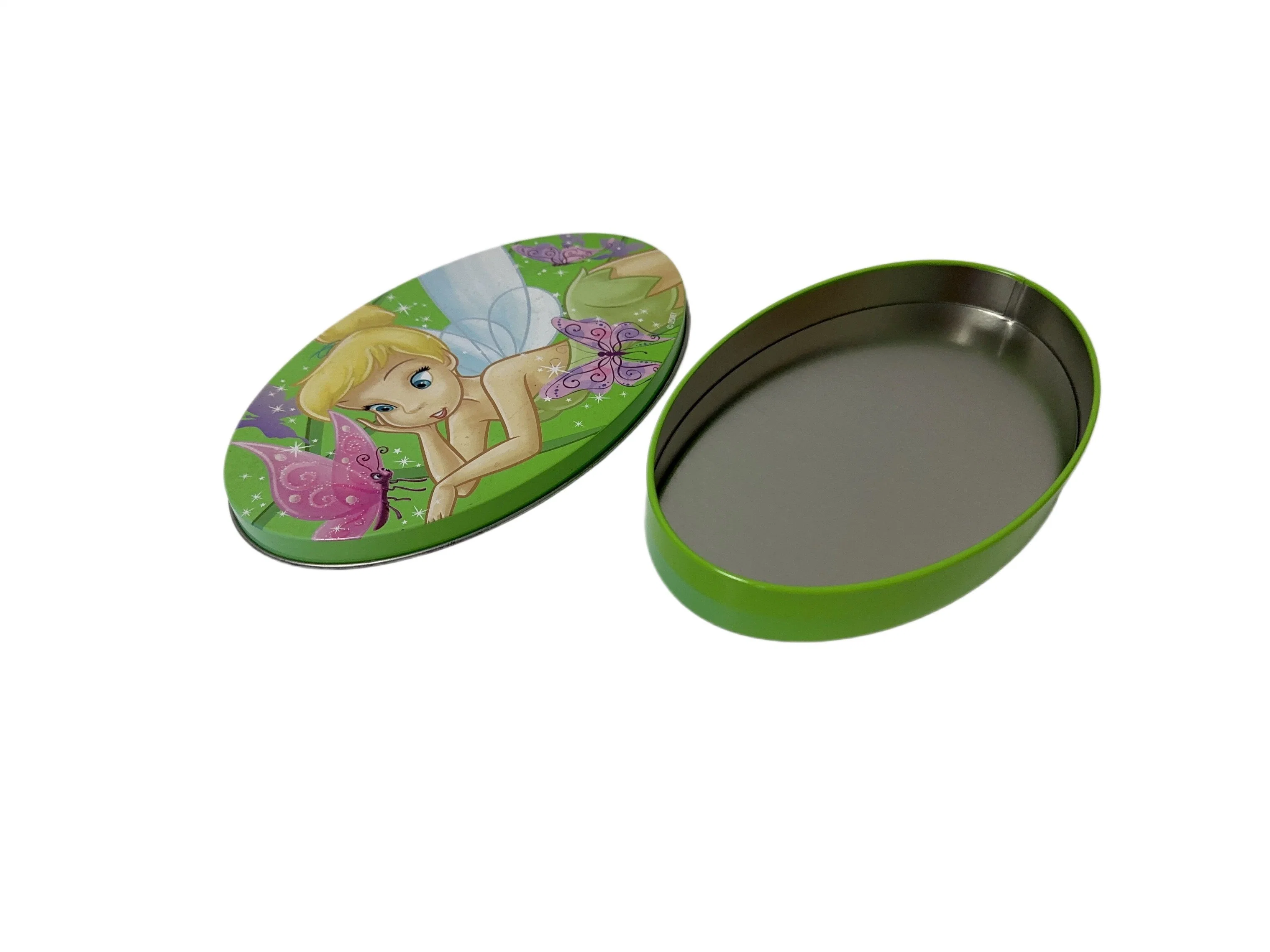 Oval Tin Box مطبوع على شكل تين بوكس بيرفيوم و Cosmetic Tin صندوق علب معدنية تغليف صندوق التين