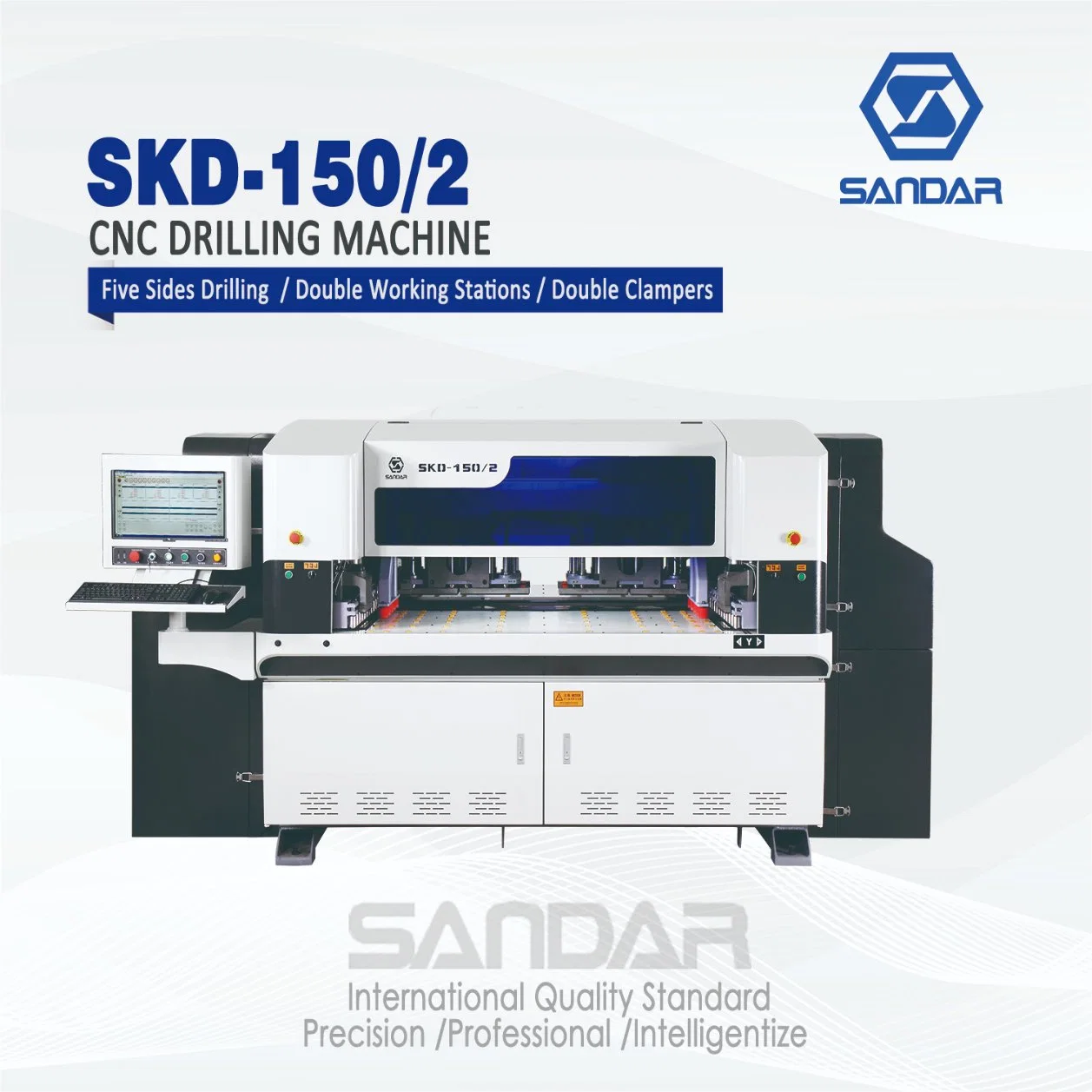 Carpintería automática de 5 lados CNC Máquina aburrido con la doble operación de estaciones