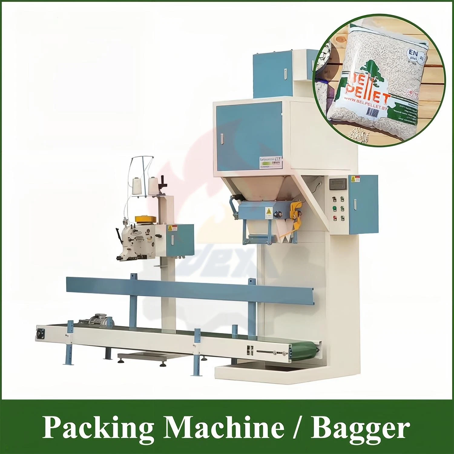 Semi-Automatic Packaging Machine 25-50kg/Bag Bagging Machine Wood Pellets Output 100-200bags/H