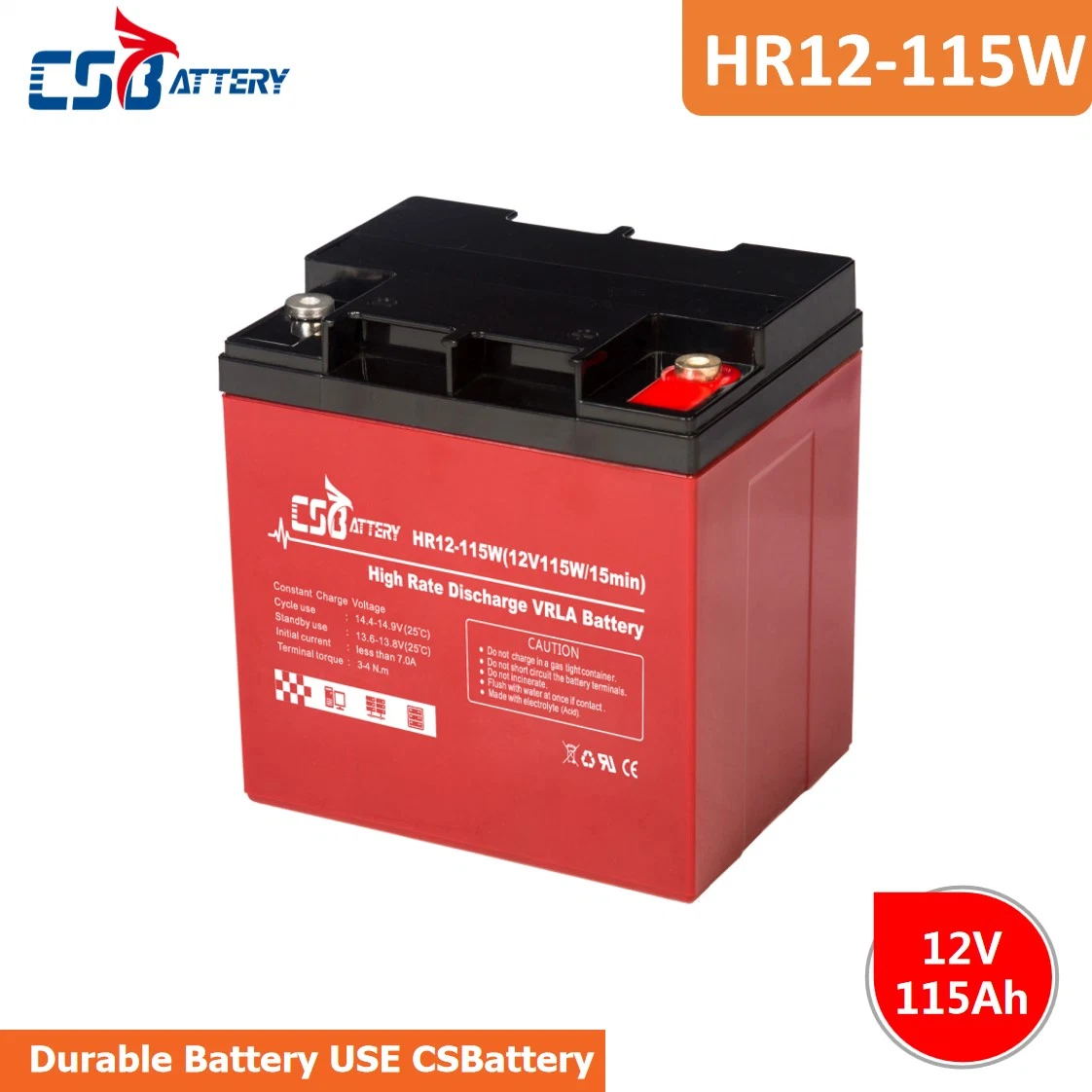 Csbattery Hr12 High Discharge Rate AGM Battery for UPS-System/Big-Discharing-Current-Application