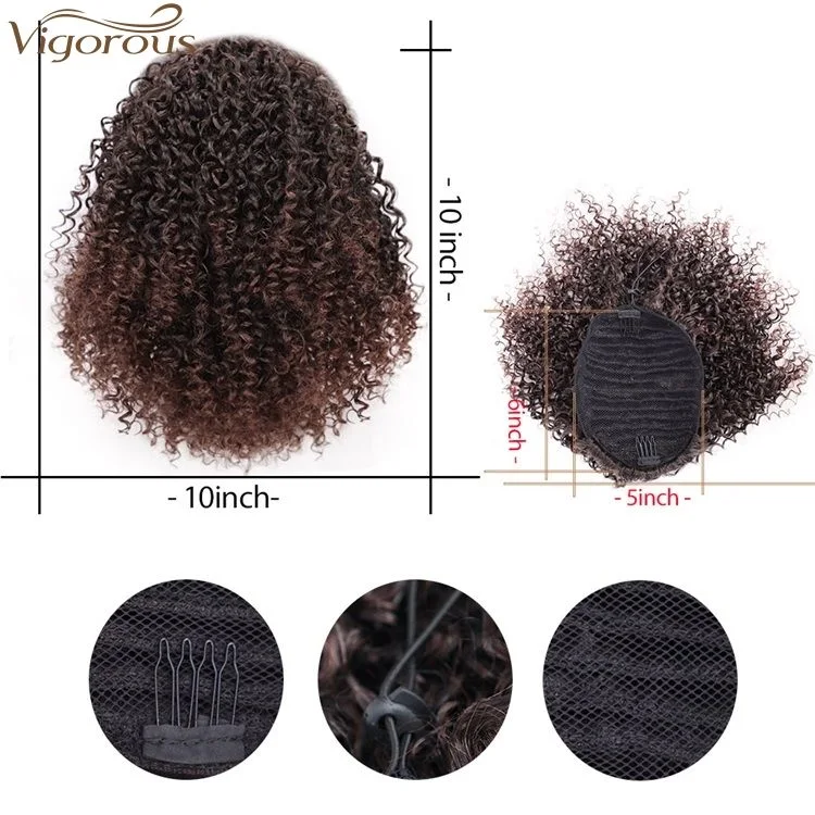 Kinky Hair Extension Messy Curly Synthetic Short Drawstring Ponytail Hairpiece