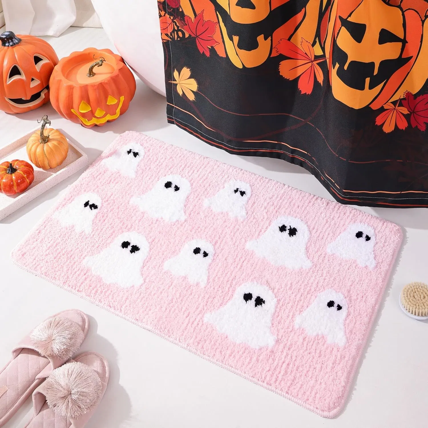 Halloween fantasmas baño Mat Cute decoración Casa Baño Rosa tazas para el baño no resbalar, ducha de moda para el baño, dormitorio, Living Home