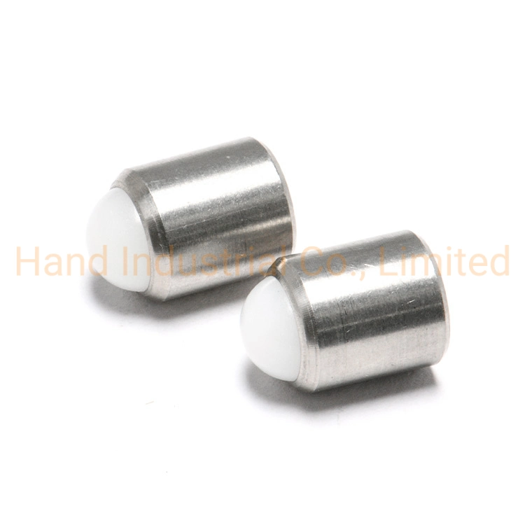 Stainless Steel Body with Plastic Ball Without Flange Press Fit Spring Load Long Nose Ball Plunger