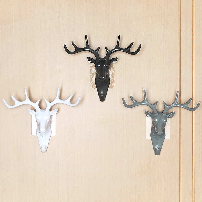 American Antler Decorative Hook Self-Adhesive Punch-Free Wall Shelf Wall Hanging Traceless Hook