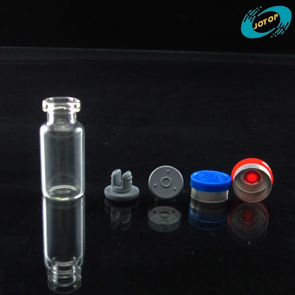 2r 2ml Tubular Injection Clear Glass Vial with Rubber Stopper and Aluminum-Plastic Cap