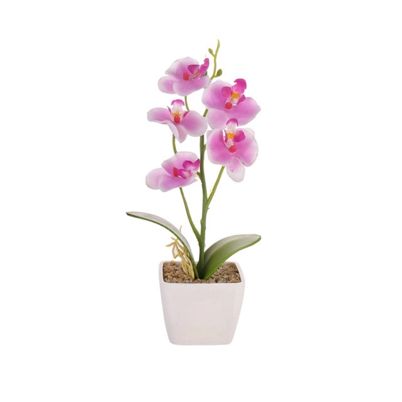 Best Selling Items Artificial Flowers with White Plastic Pot