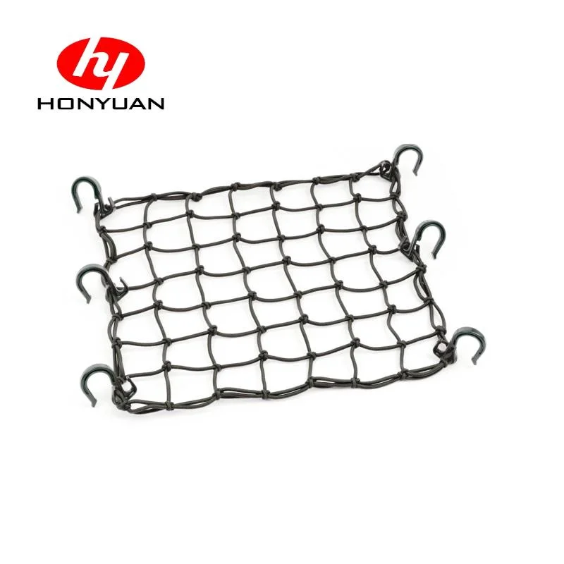 Jeep SUV Auto Parts Bearing Capacity 100kg Customized Rubber Cargo Net Rope with Plastic Hook