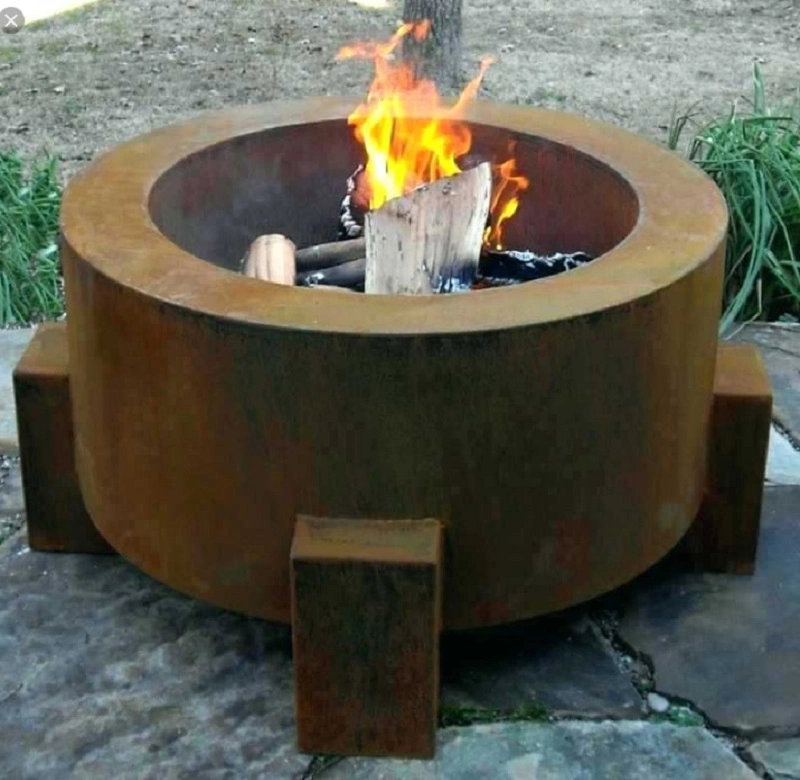 Lareira ao ar livre Round Metal Fire Pit Wood Corten Steel Fire Tabela para Venda