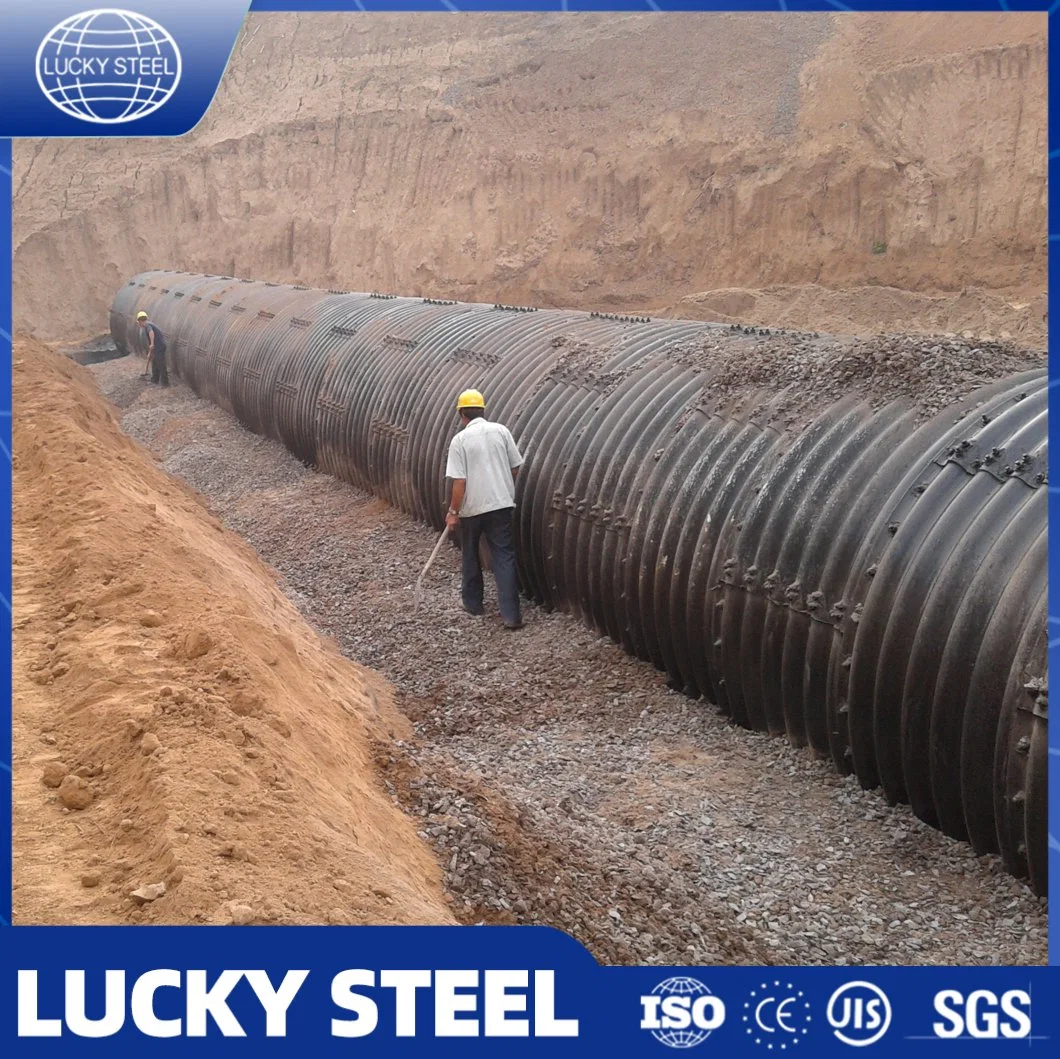 ASTM A500 A53 Ss400 S235 Gi Galvanized Corrugated Culvert Steel Round Pipe