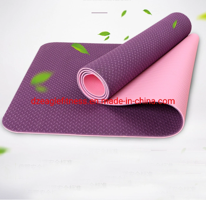 High Quality Fitness Eco Friendly 6mm Yoga Mat TPE Custom Printed Yoga Mat with Customized Logo