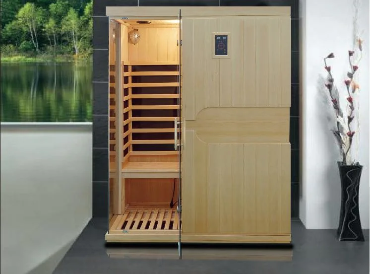 2023 meistverkaufte Hemlock Holz Carbon Heizungen Finnische Sauna mit Bluetooth- und USB-Bedienfeld