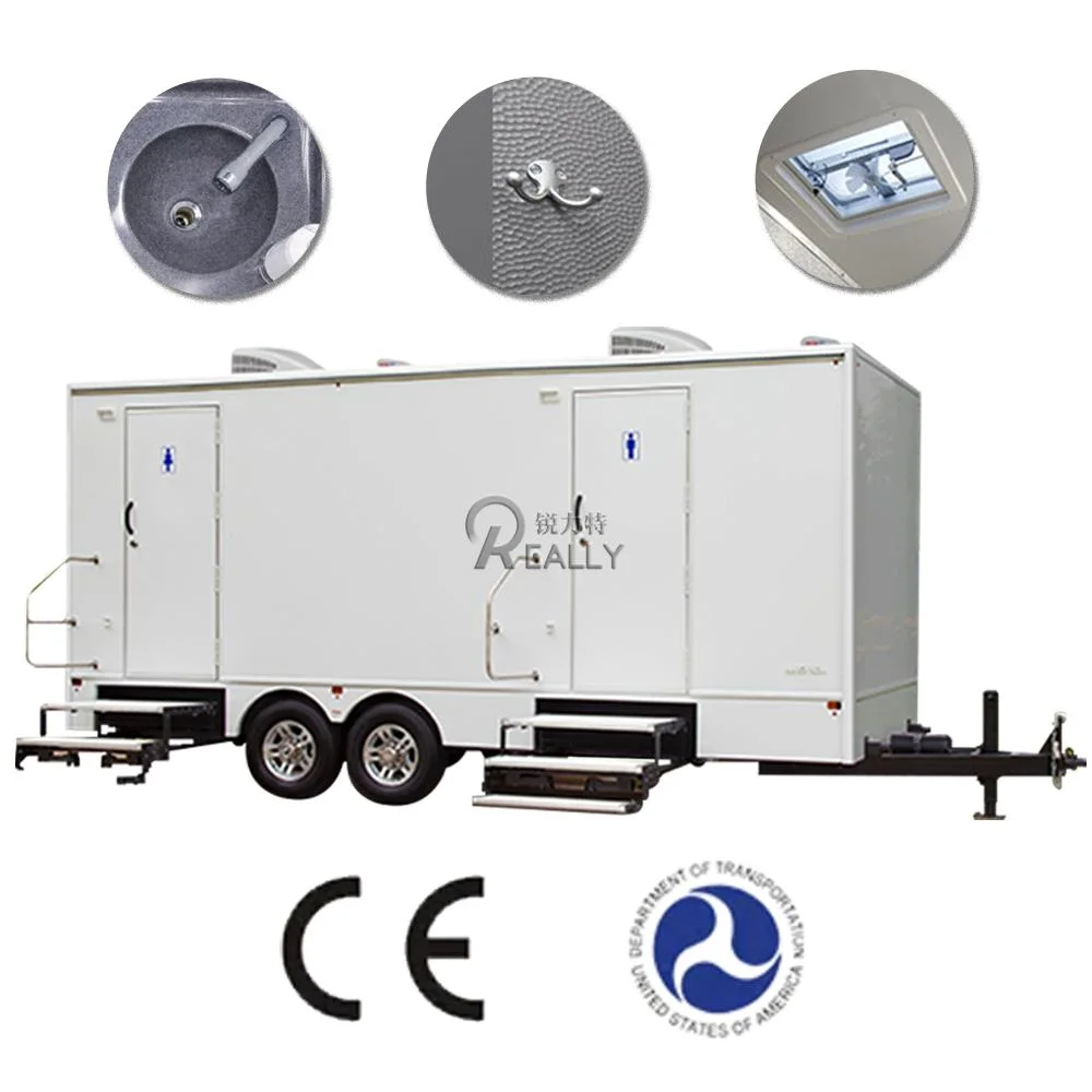 Portable Restroom Trailers Portable Shower Toilets Trailer Hot Sale Bathroom and Restroom 2/3/4/6/8 Rooms Can Be Customized