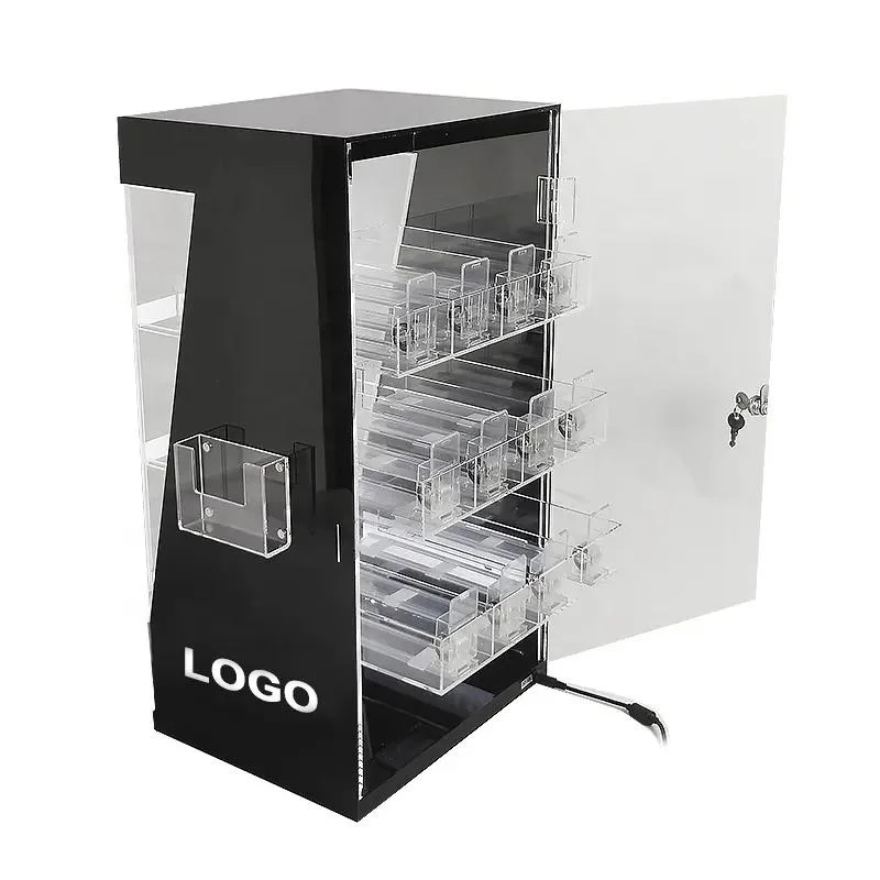 Auto Feed Products Spring Loaded Counter Shelf Cigarette Pusher Acrylic Display Stands