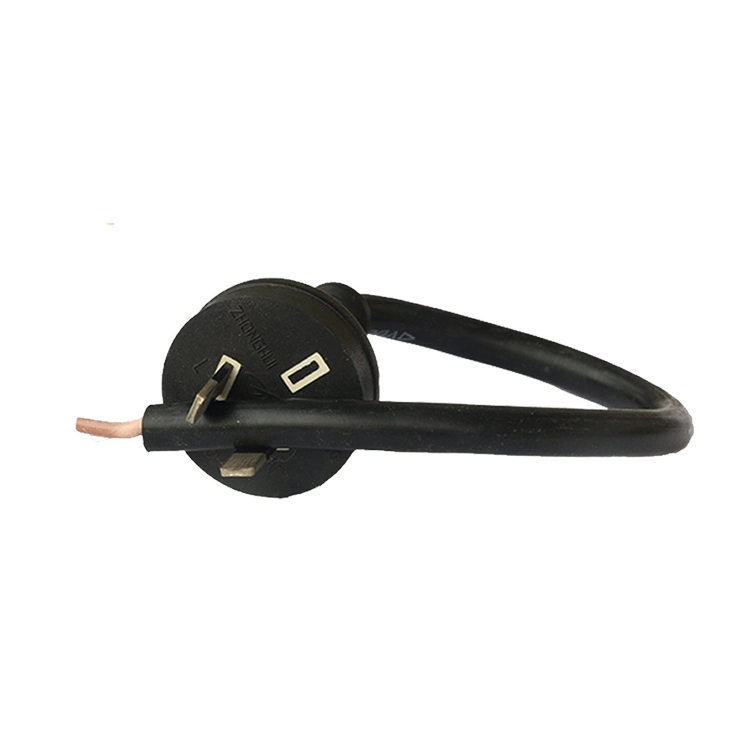 SAA Rcm Approved Australasian I Type Plug 10A 250V 2 Pin Power Cord Match to PVC Flexible Cord H03VV-F 2X0.75mm&sup2;