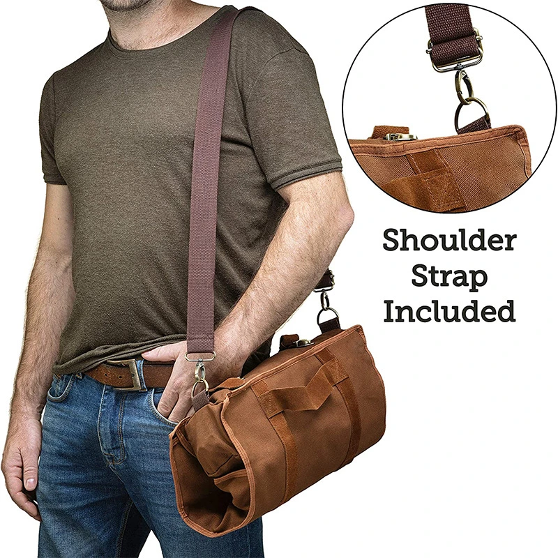 Professional Travel Bartender Kit Bag Storage Bar Tool Set Portable Bar Roll Waxed Canvas Tool Bag Bar Set for Home