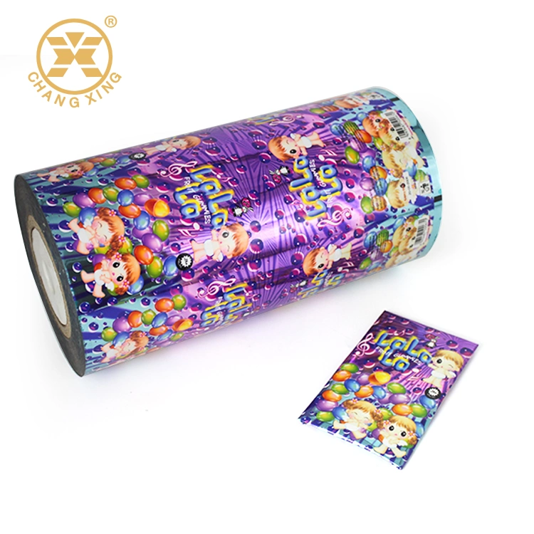 Custom Printed Hard Candy Sweets Food Snack Automatic Packaging Aluminized Roll Film