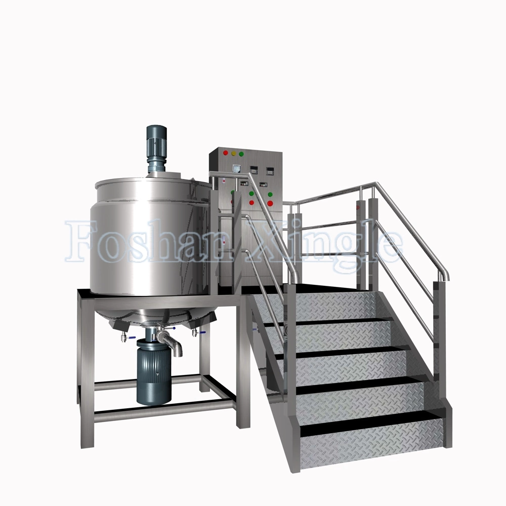 Chemical Pharmaceutical Electric Liquid Mixer Homogenizer Heating Jacketed Stainless Steel Soap/Shampoo Mixing Tank with Agitator