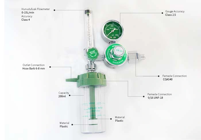 Uso del regulador de oxígeno médico para hospitales