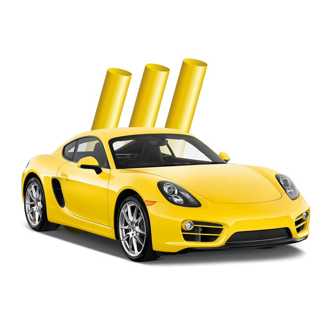 RCJ Car Wrap PVC adhesivo PVC Racing Yellow Car Wrap Película para la protección automática