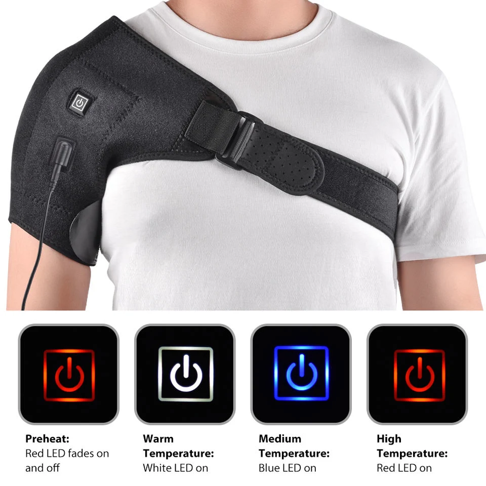 Therapy Shoulder Brace Belt Support Wrap Adjustable Electric Shoulder Heating Pad