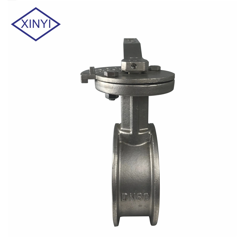 Pn16 Manual Graded Locking Level Handle Butterfly Valve Stainless Steel 304 Body for Dyeing Line