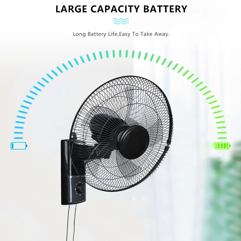 Industrial 16 Inch 45W Wall 5 Blades Mounted AC Electric Rechargeable Wall Fan