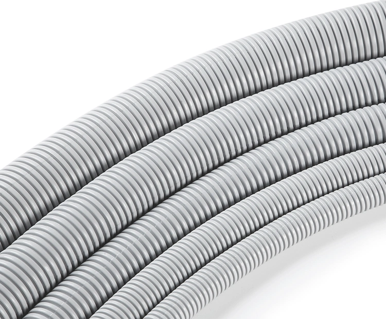 Grey Fire Retardant Wire Cable Corrugated PVC Electrical Flexible Conduit