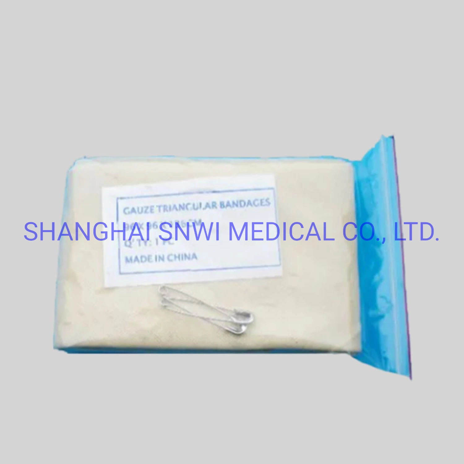 Disposable Medical Cotton Gauze Triangular Bandage with Safety Pins