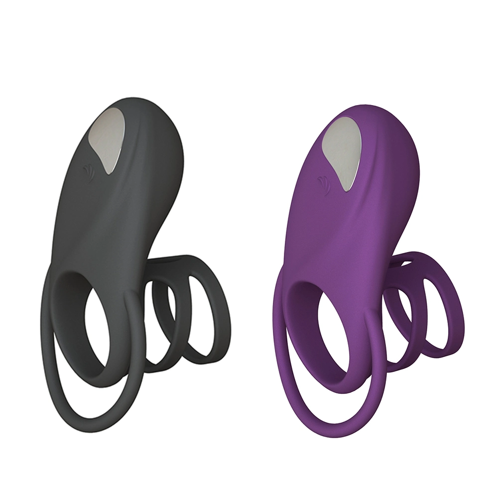 10 Speeds Time Delay Vibrating Cock Ring Silicone Sex Toys USB Charged Penis Rings Sexual Vibrator