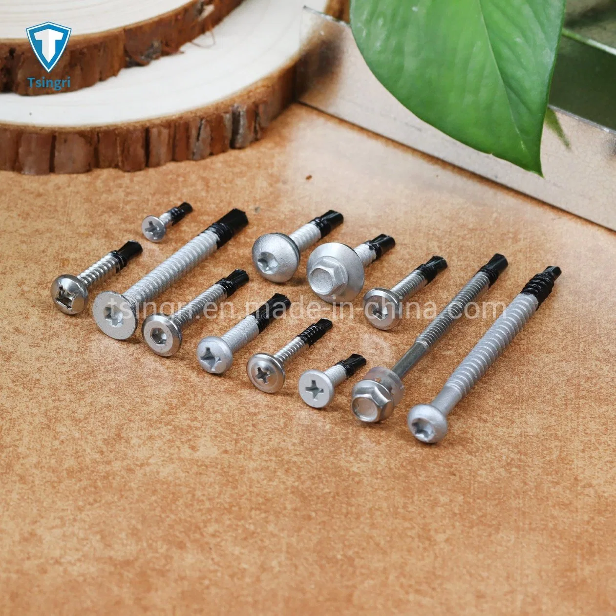 TGR/Tsingri A2 A4 Steel SS304/SS316+SCM435 Hex Round Head Self Tapping Drilling Bi-Metal Screws Heavy Duty Fasteners