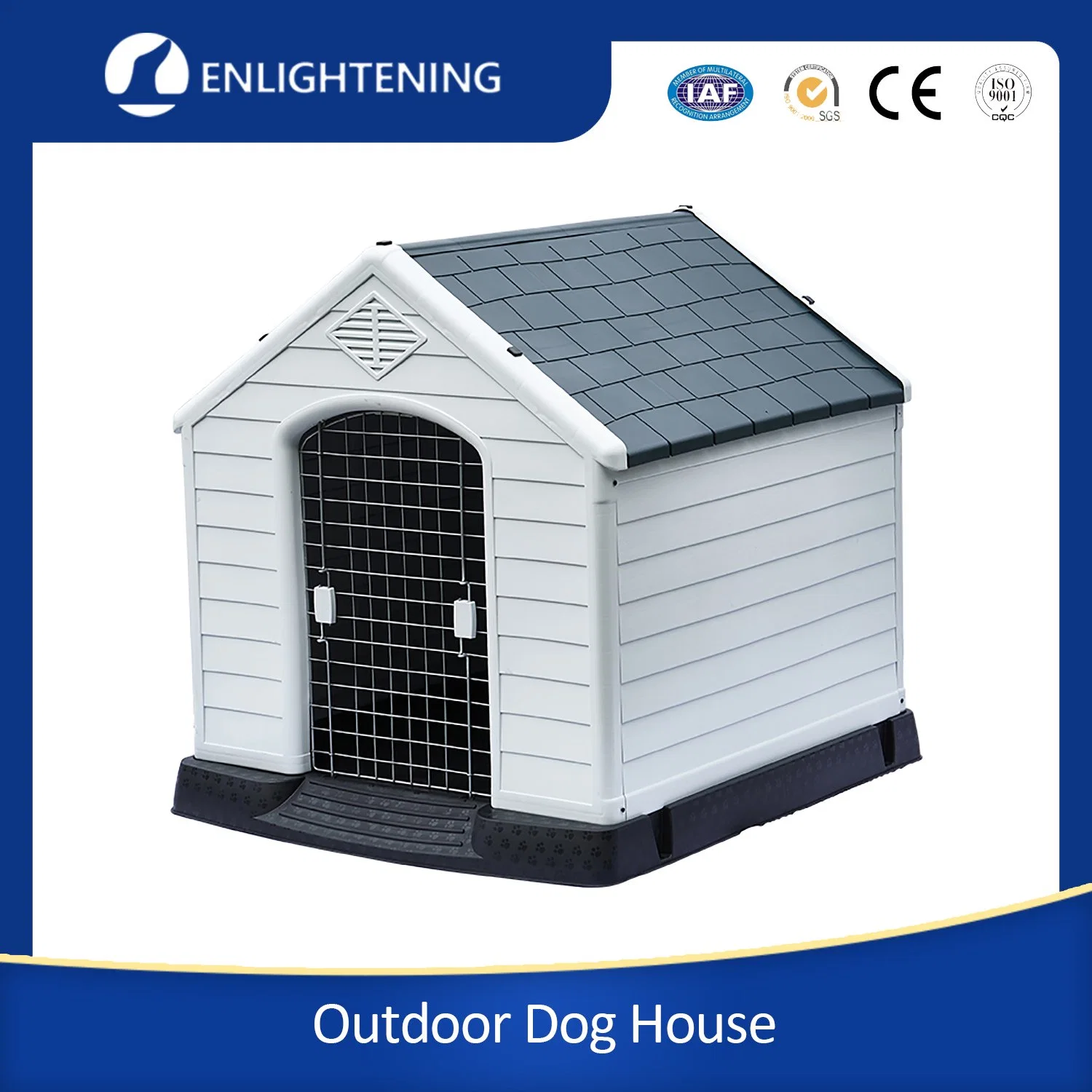 87*72*75.5 Cm Waterproof Outdoor Rainproof Sunshade and Breathable Dog Villa with Safety Door Lock