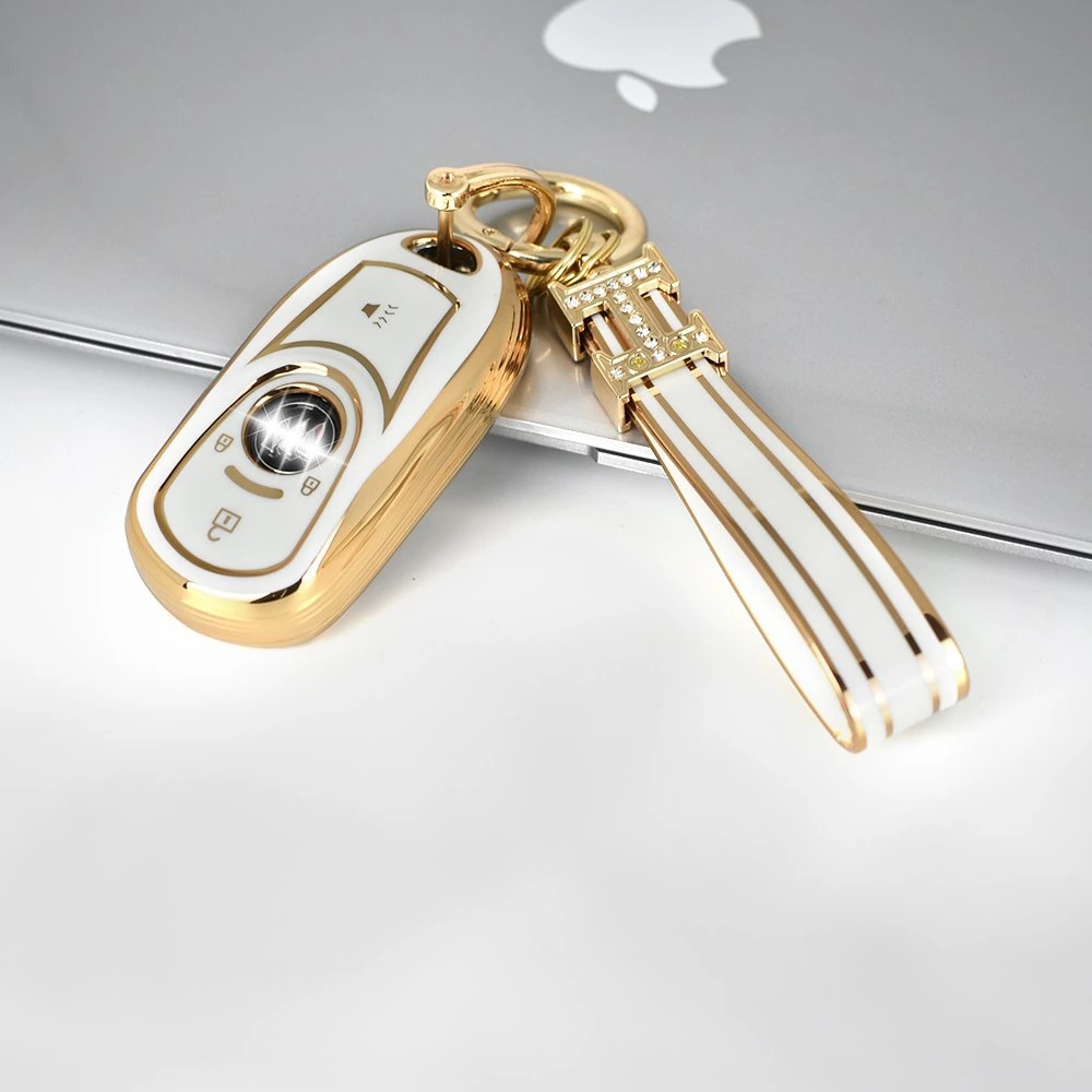 Soft Plastic TPU Golden Edge Car Key Cover for Buick