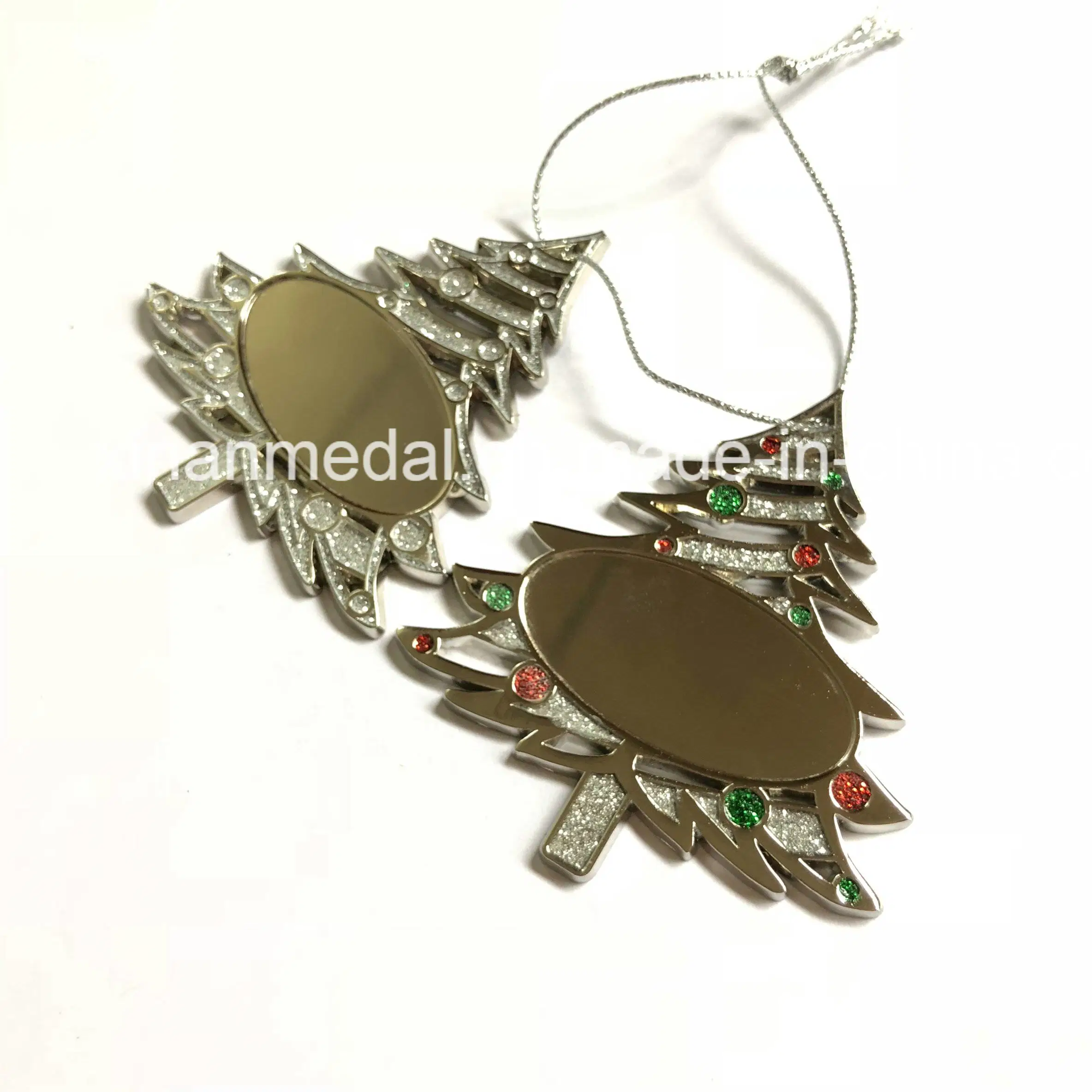 Metallfunkeln-Silber überzogene Weihnachtsbaum-Geschenk-hängende Metallfertigkeit