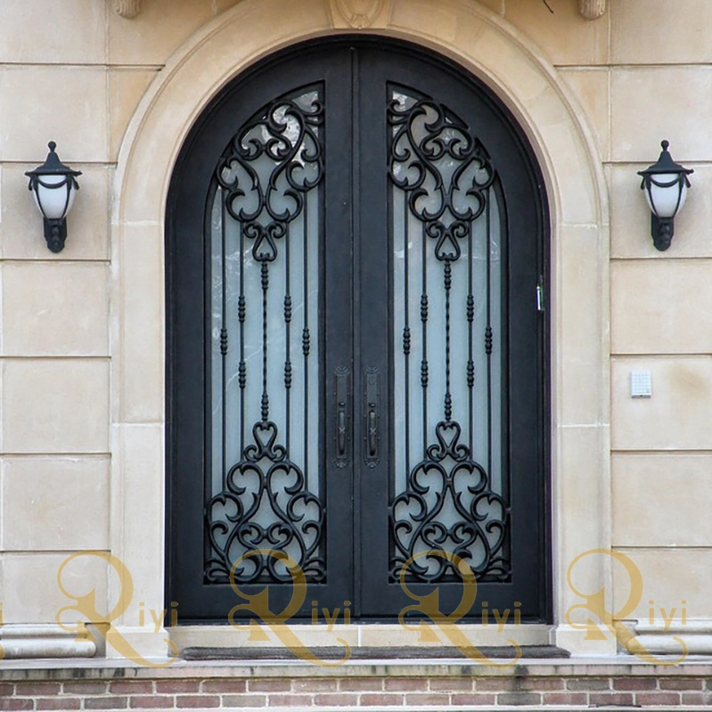 Excellent Quality Main Accept OEM /ODM Square Wrought Iron Door Double Exterior Iron Entrance Door