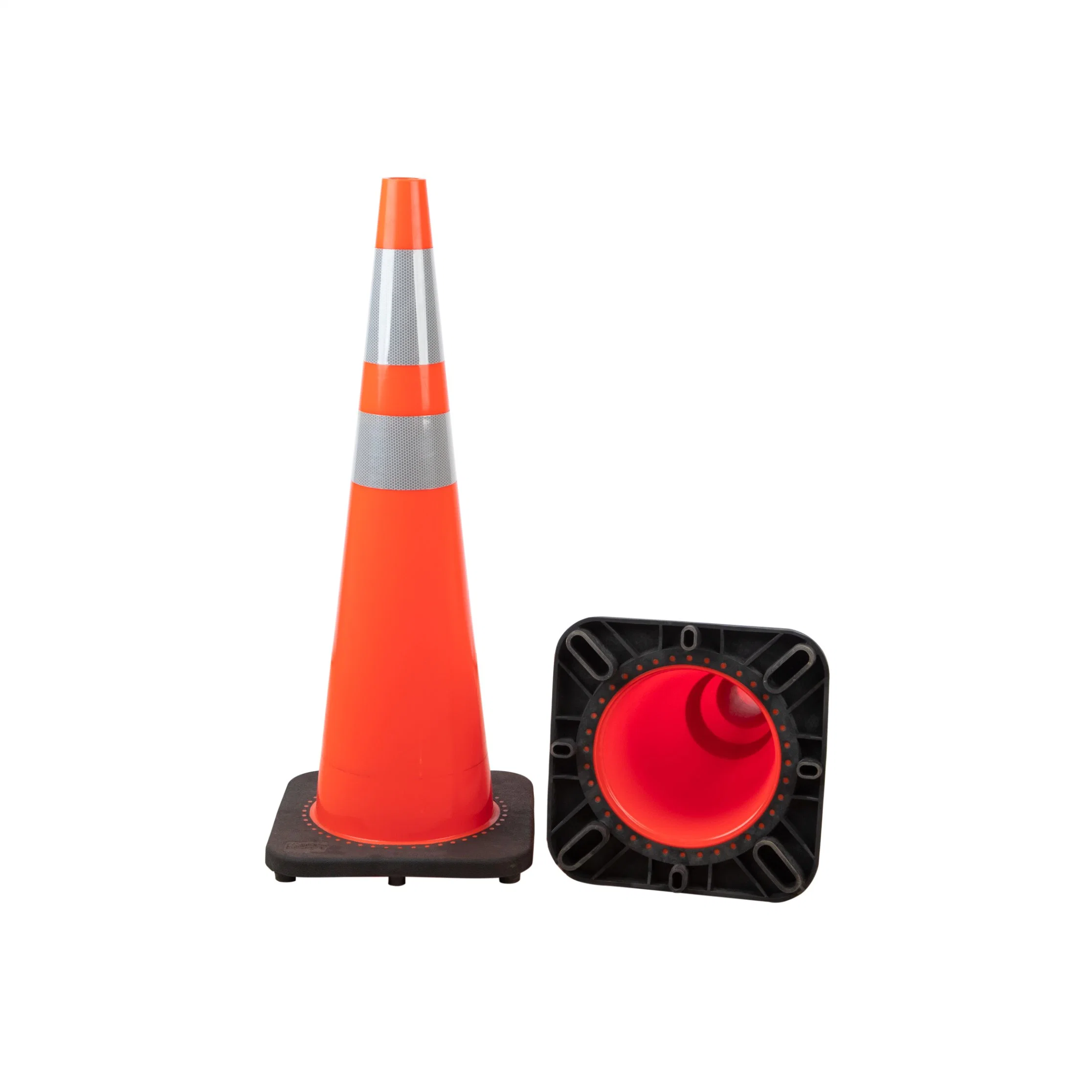 Wholesale Road Bucket Reflective Ice Cream Block Facilities Safety Warning Square Rubber Traffic Cone