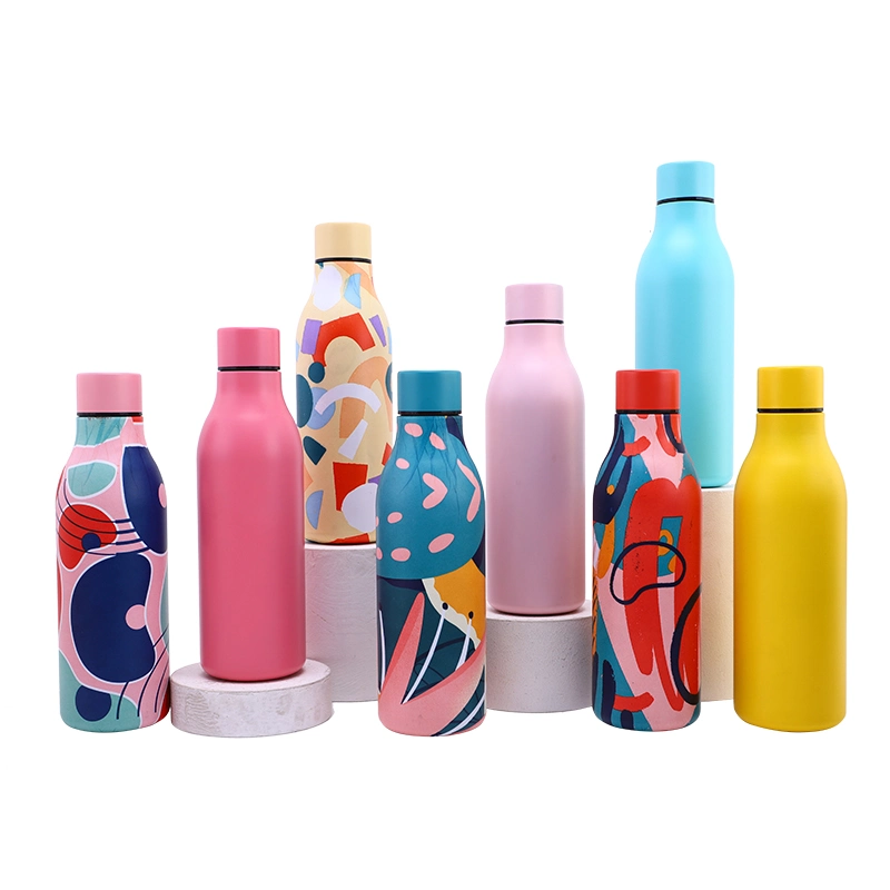 Hot Sale 500ml Powder Coated Stainless Steel Vacuum Business Flask Bottle Cup Travel Sports Glitter Water Bottles