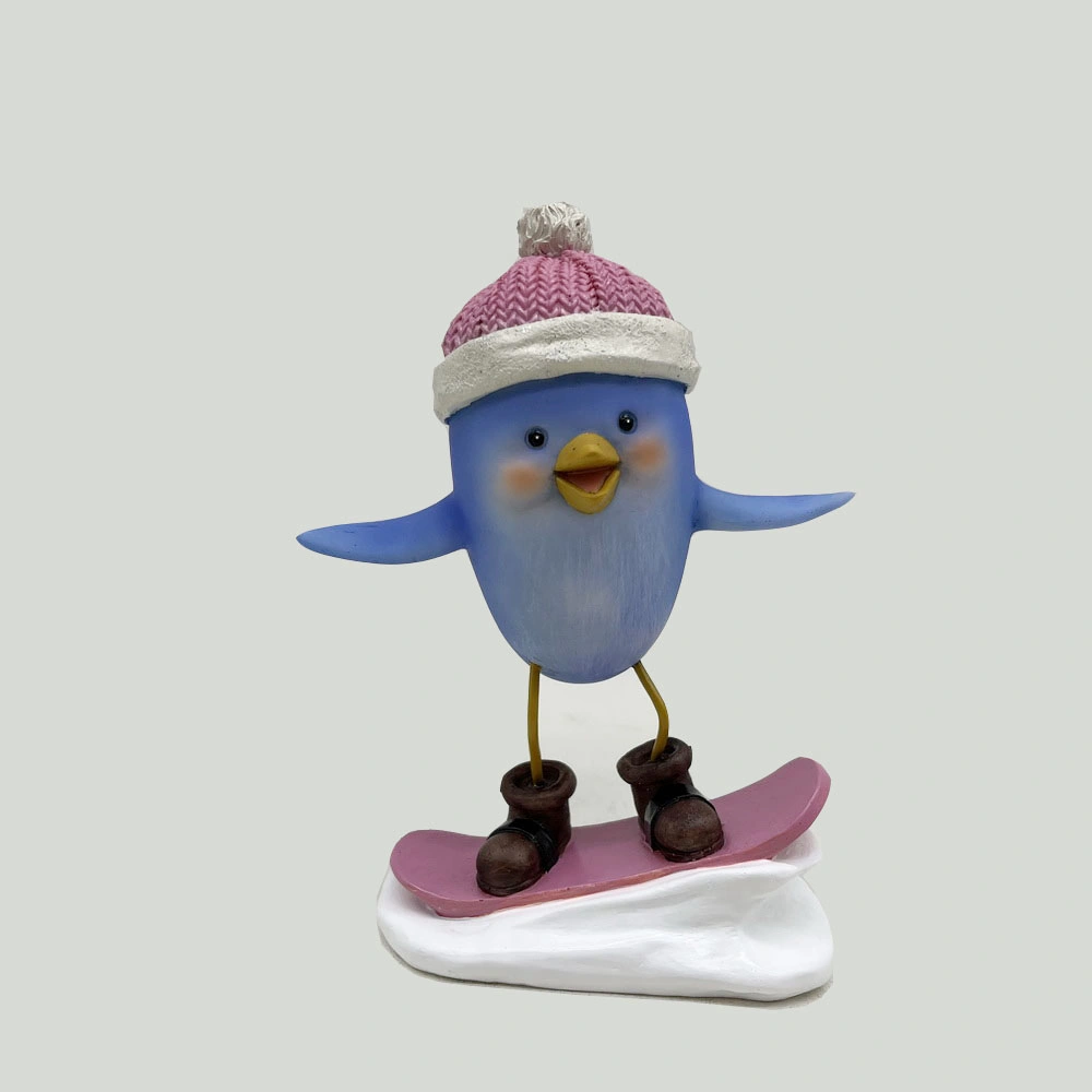 Commerce de gros Creative Cartoon Oiseau Oiseau libre d'hiver ski Figurine de sport