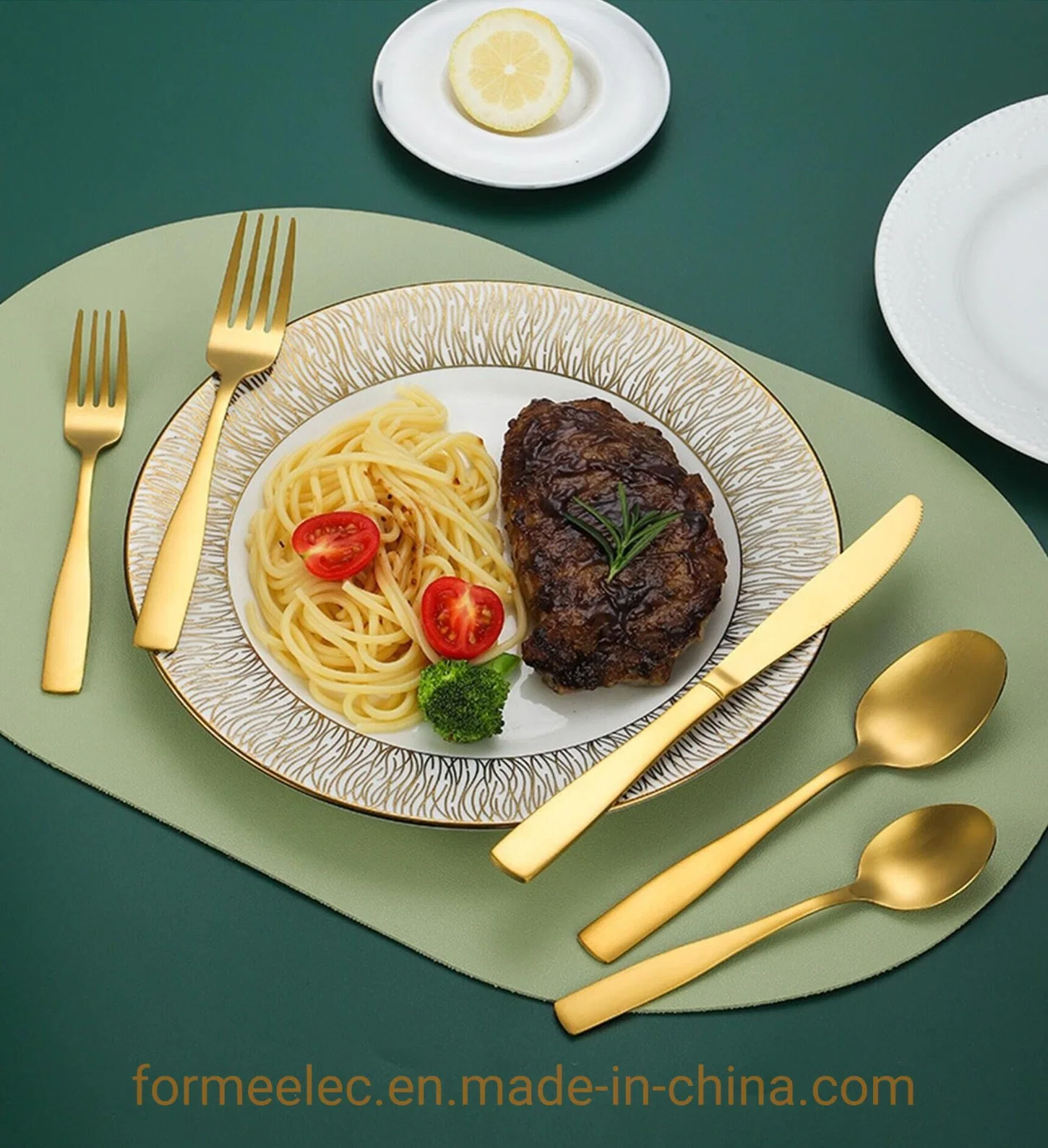 Cubertería utensilios para comer la cena tenedor cuchillo bistec de cuchara de sopa de Set de Vajilla cubiertos.