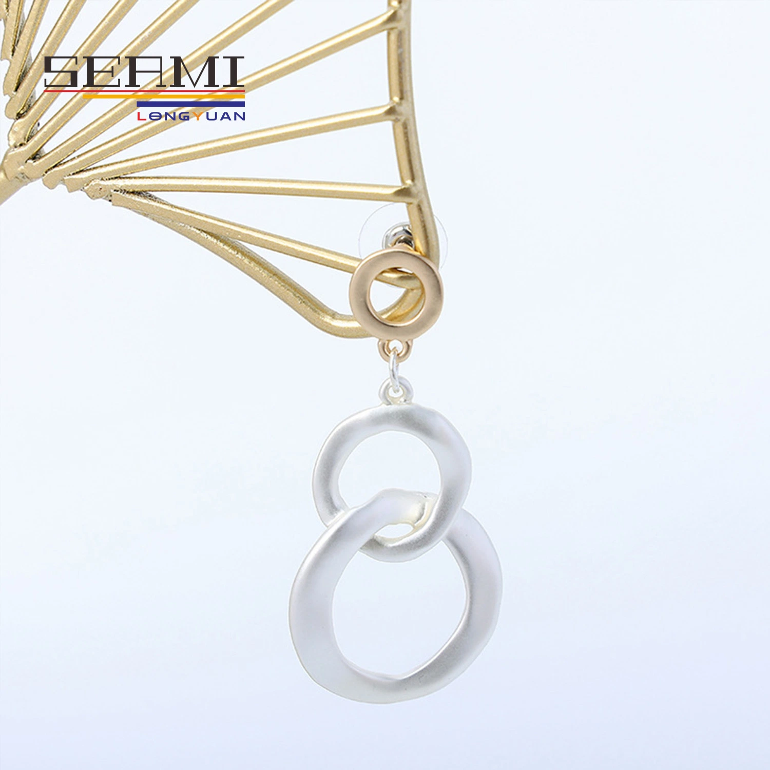 Stylish Statement Dangling Eardrop Silver Big Circle Earrings for Women