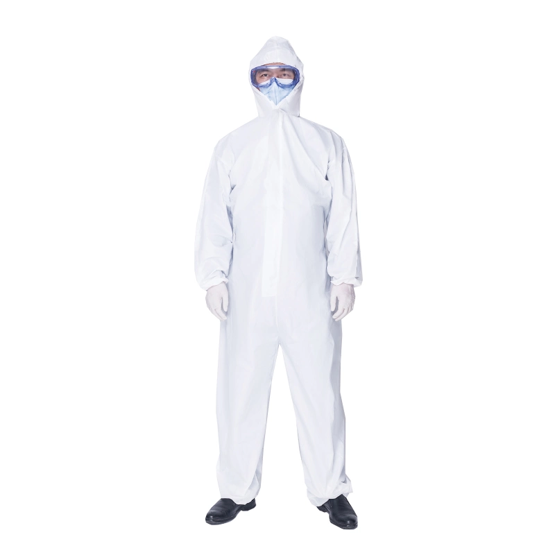 Factory Supply 65GSM Disposable Isolation Medical Protective Gown with Hood